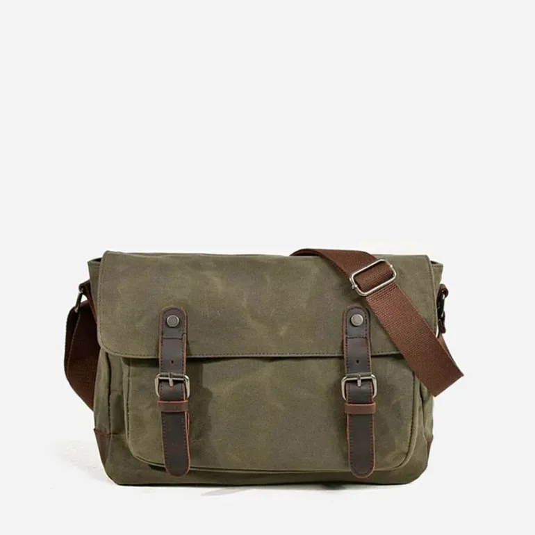 Besace en toile imperméable et en cuir véritable^Sac Bandoulière Fashion