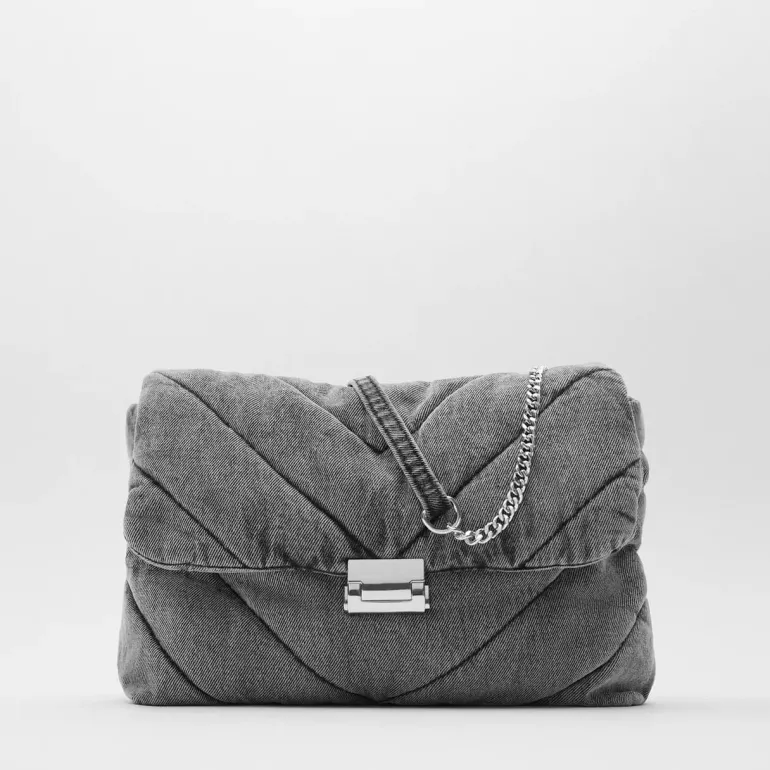 Grand denim blue jean matelassé^Sac Bandoulière Shop