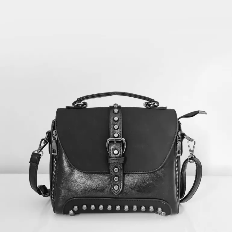 Petit sac à main besace clouté cuir et velours^Sac Bandoulière Store
