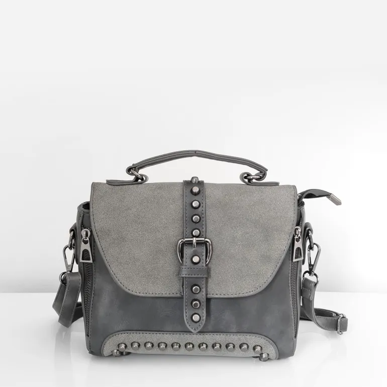 Petit sac à main besace clouté cuir et velours^Sac Bandoulière Store