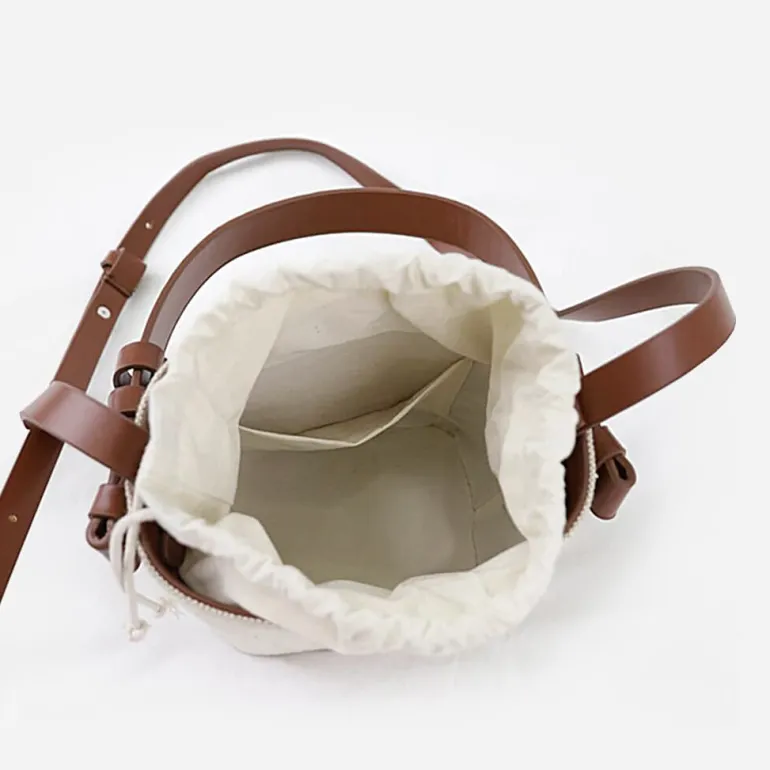 Petit sac seau toile et cuir^Sac Bandoulière Best Sale