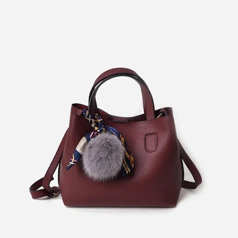 Sac à main bandoulière cuir avec pompon^Sac Bandoulière Cheap