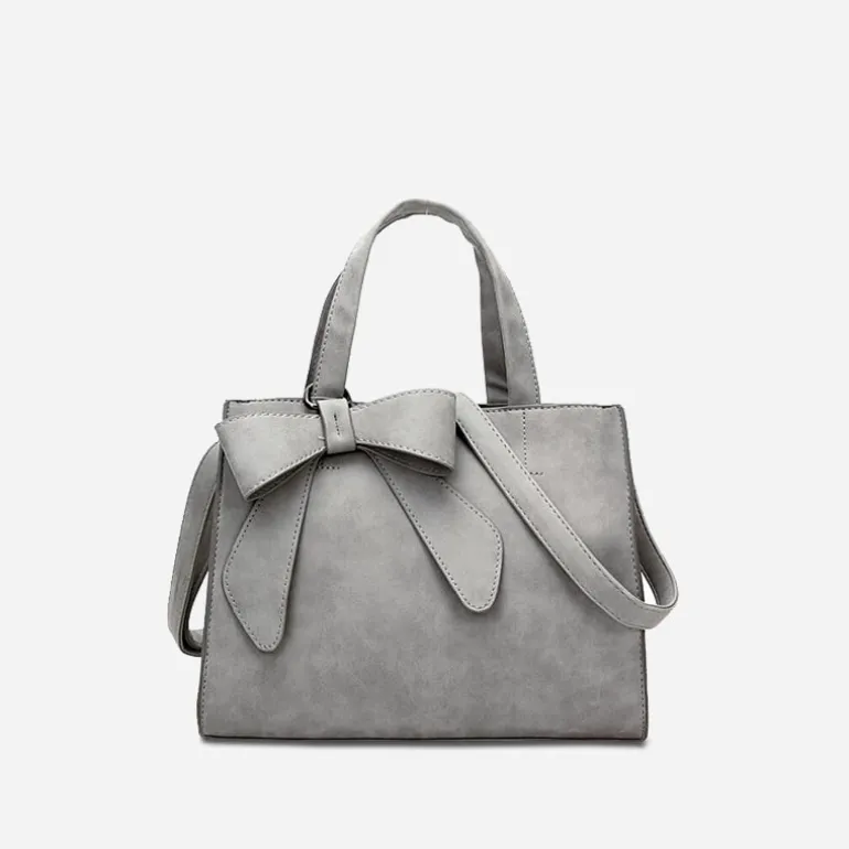 Sac à main bandoulière cuir suédine avec nœud papillon^Sac Bandoulière Discount