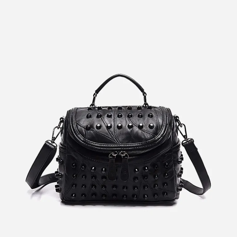 Sac à main clouté en cuir avec bandoulière^Sac Bandoulière Online