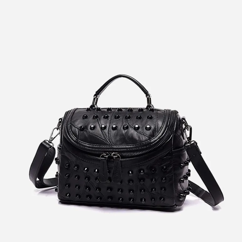 Sac à main clouté en cuir avec bandoulière^Sac Bandoulière Online
