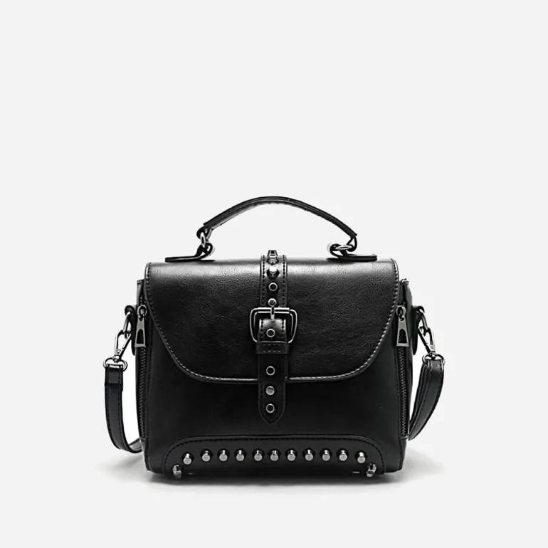Sac à main clouté en cuir avec languette^Sac Bandoulière Fashion