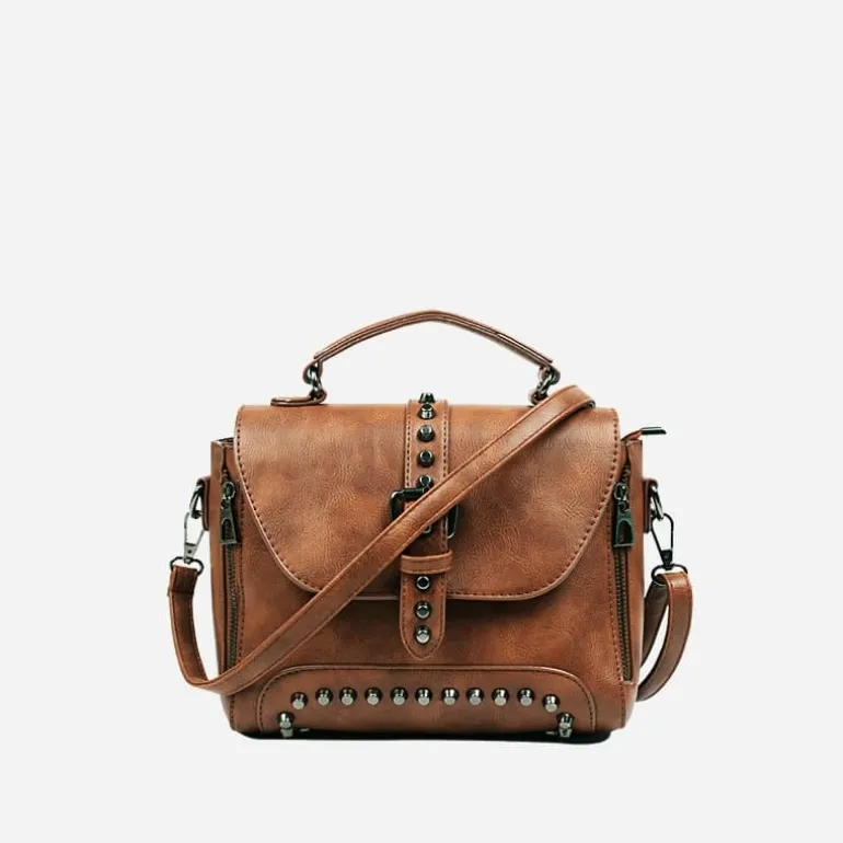 Sac à main clouté en cuir avec languette^Sac Bandoulière Fashion