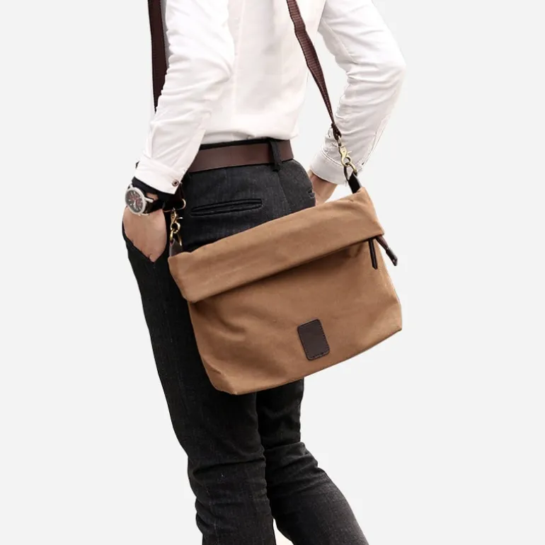 Sac besace à bandoulière en toile pour homme^Sac Bandoulière New