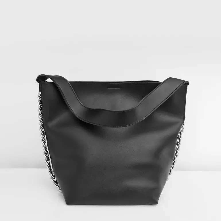 Sac cabas avec anse bandoulière et chaîne décorative^Sac Bandoulière New