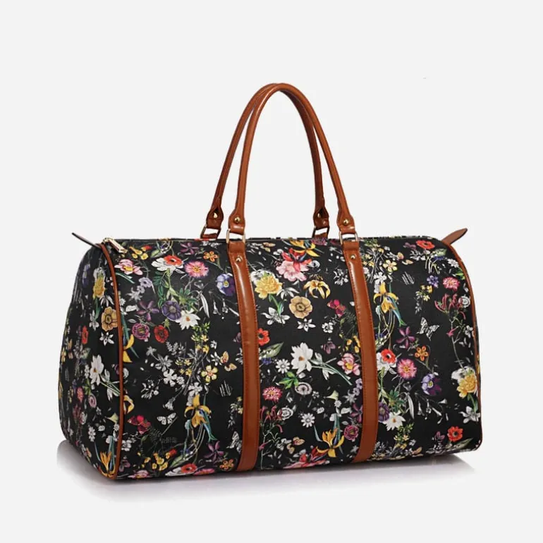 Sac de voyage en toile avec imprimé floral^Sac Bandoulière Cheap