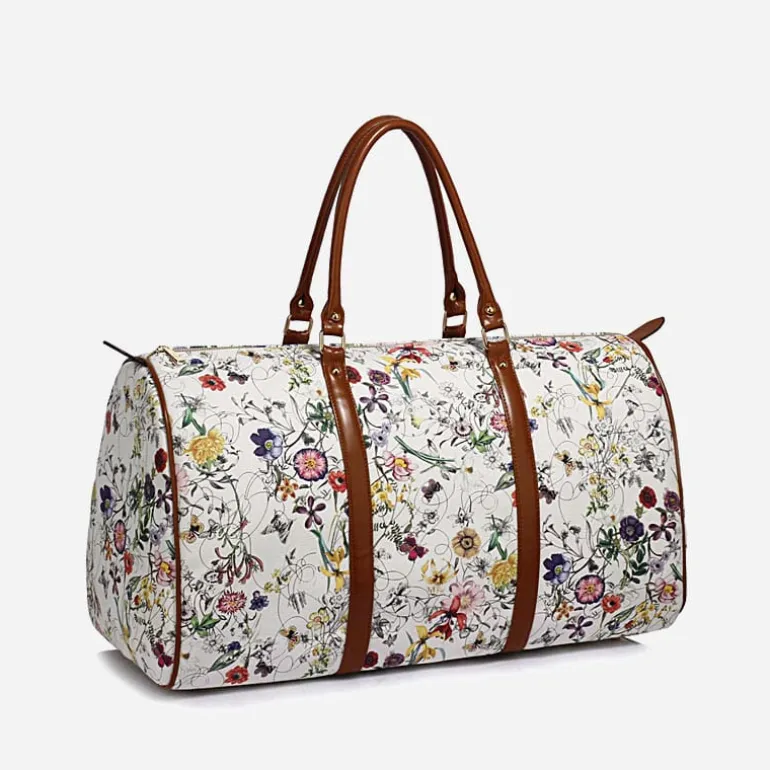 Sac de voyage en toile avec imprimé floral^Sac Bandoulière Cheap