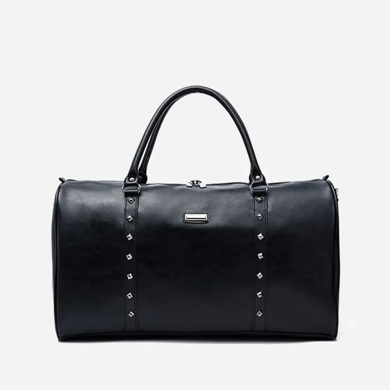 Sac voyage 48h et sac weekend en cuir noir clouté^Sac Bandoulière Shop