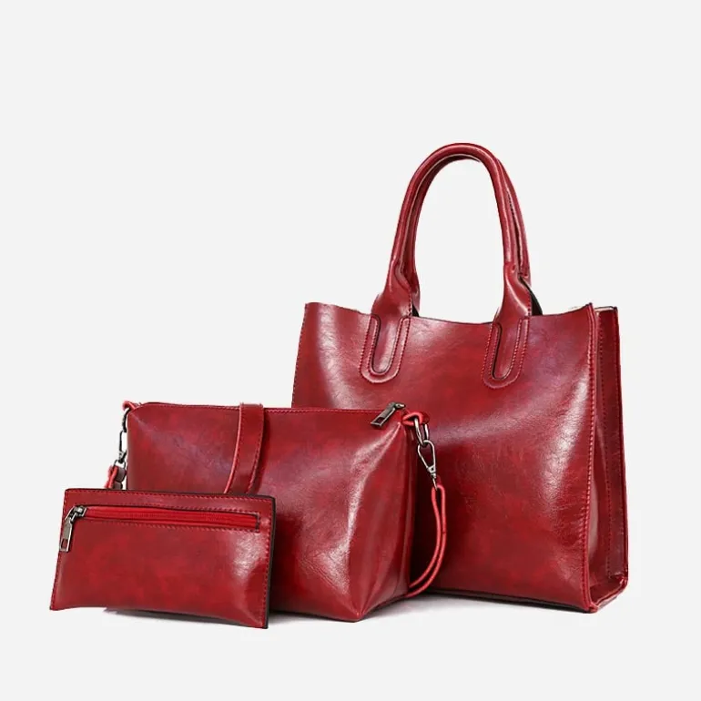 Set de sacs cuir pour femme et petite maroquinerie assortie^Sac Bandoulière New